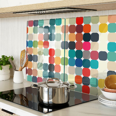 Szklana deska do krojenia Kolorowe kółka w siatce