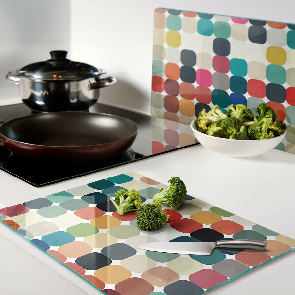 Glazen snijplanken Gekleurde cirkels in een raster