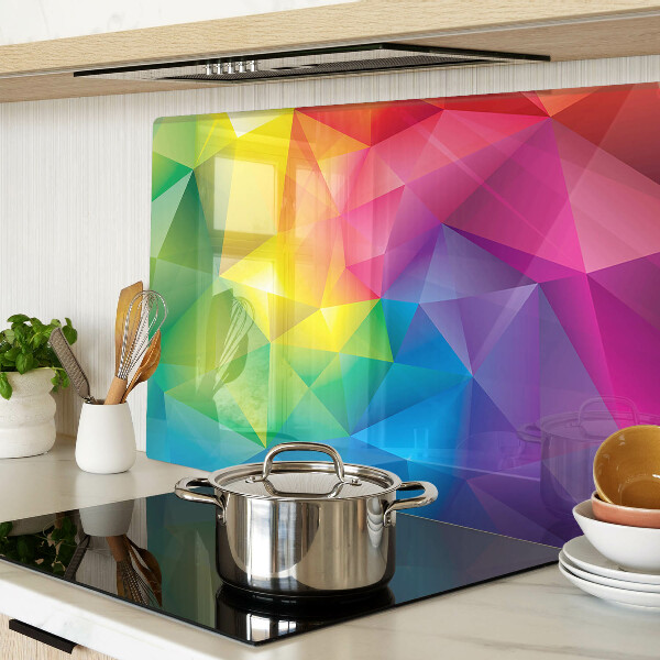 Szklana deska do krojenia Kolorowa geometria w odcieniach tęczy