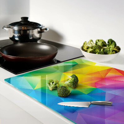 Szklana deska do krojenia Kolorowa geometria w odcieniach tęczy