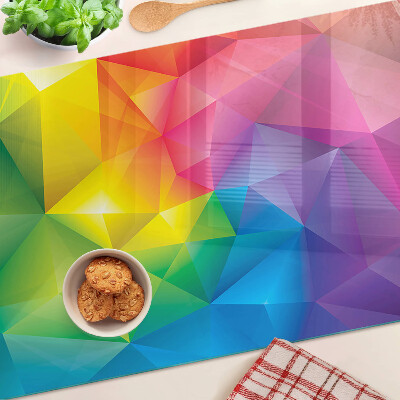 Szklana deska do krojenia Kolorowa geometria w odcieniach tęczy