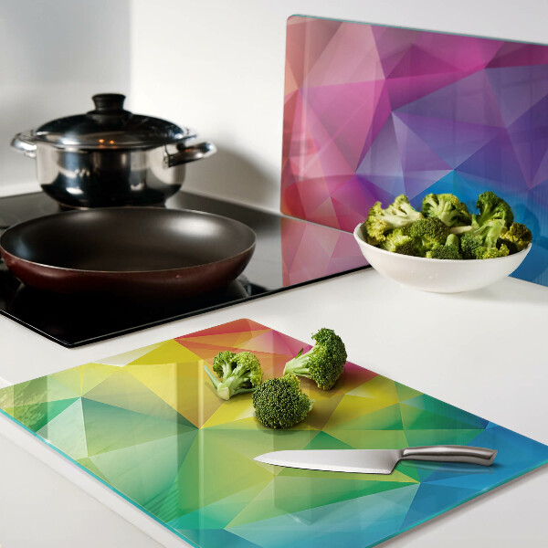 Szklana deska do krojenia Kolorowa geometria w odcieniach tęczy