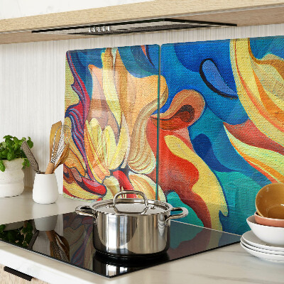 Glazen snijplanken Kleurrijke bloemen op een abstracte achtergrond