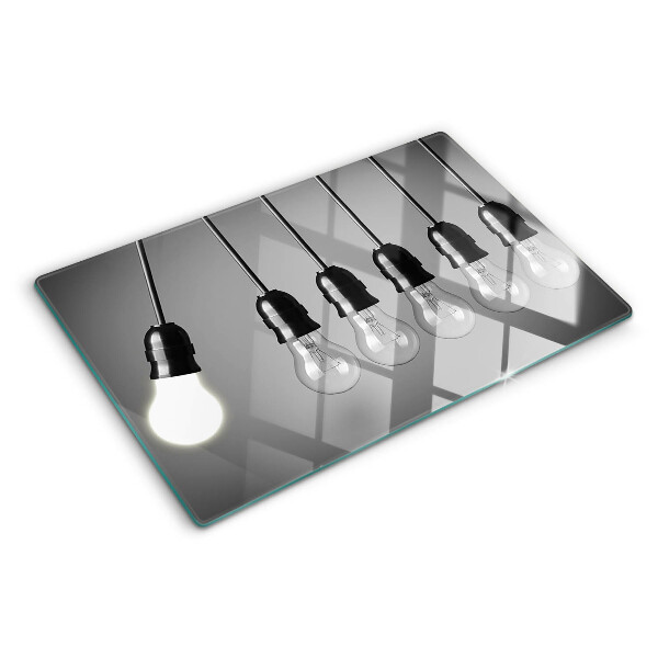 Szklana deska kuchenna Żarówki na kablach