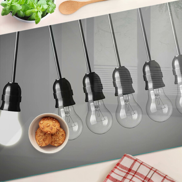 Szklana deska kuchenna Żarówki na kablach