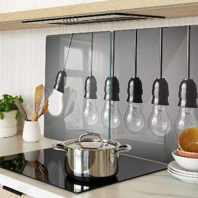 Szklana deska kuchenna Żarówki na kablach