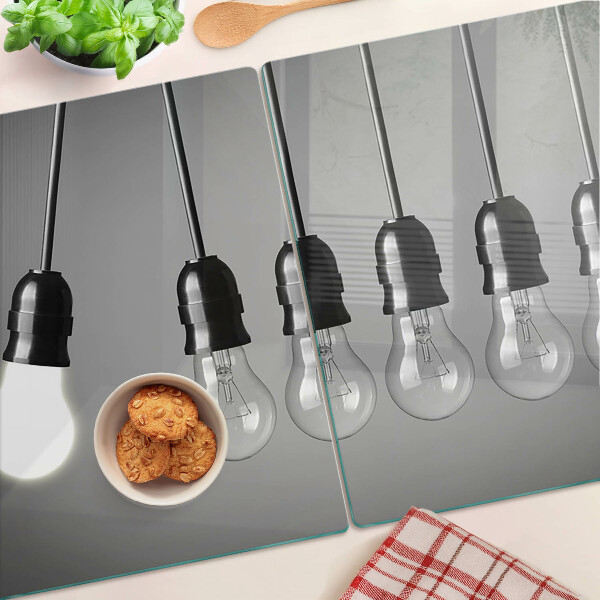 Szklana deska kuchenna Żarówki na kablach