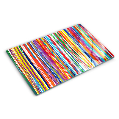 Snijplanken van glas Kleurrijke strepen in verschillende tinten.