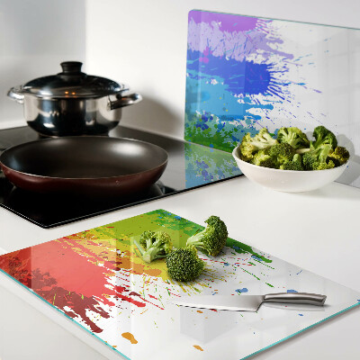 Szklana deska do krojenia Kolorowe plamy farby