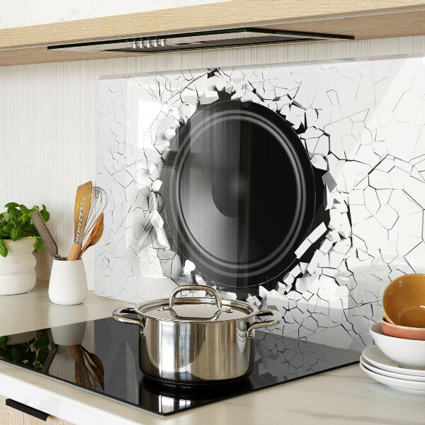 Szklana deska do krojenia Głośnik w rozbitym murze