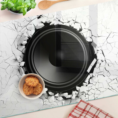 Szklana deska do krojenia Głośnik w rozbitym murze