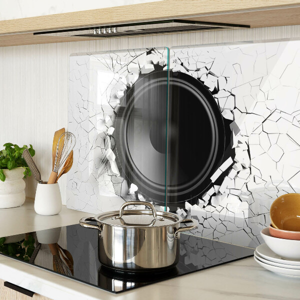 Szklana deska do krojenia Głośnik w rozbitym murze