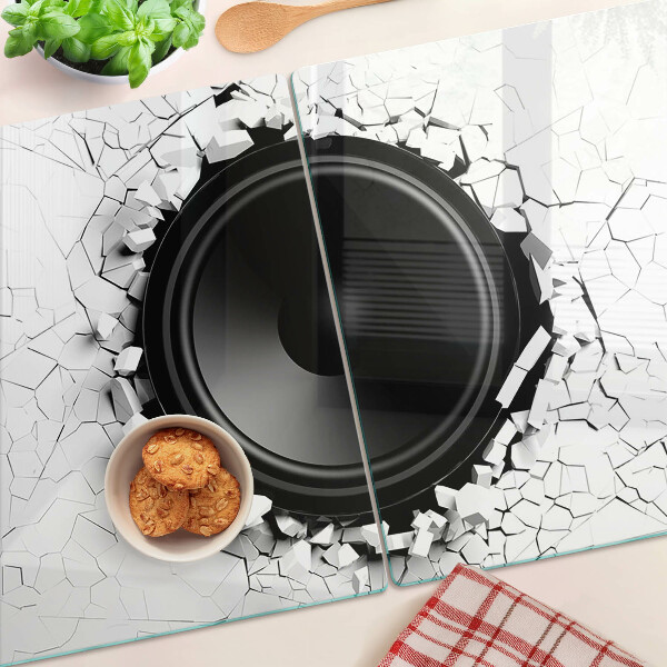 Szklana deska do krojenia Głośnik w rozbitym murze