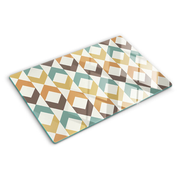 Szklana deska kuchenna Geometria w pastelowych kolorach