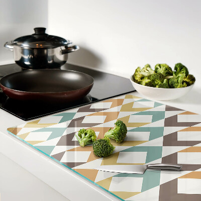 Szklana deska kuchenna Geometria w pastelowych kolorach