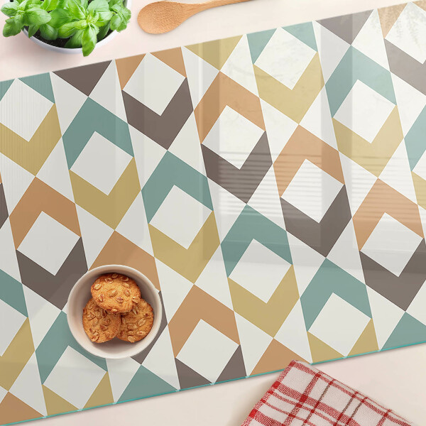 Szklana deska kuchenna Geometria w pastelowych kolorach