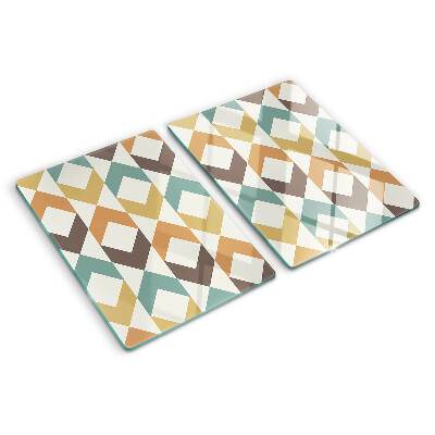 Glazen snijplanken Geometrische vormen in pastelkleuren