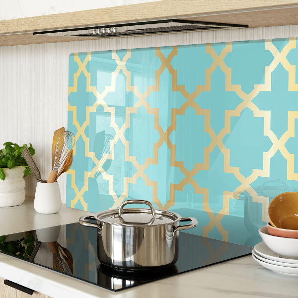 Szklana deska kuchenna Motyw arabeski w odcieniach błękitu