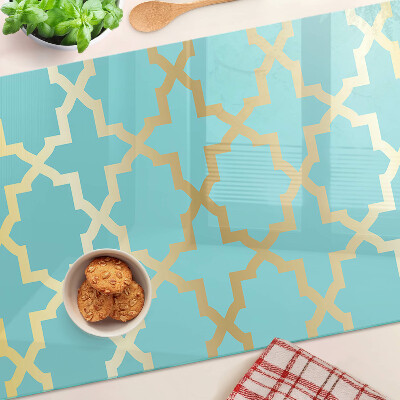 Szklana deska kuchenna Motyw arabeski w odcieniach błękitu