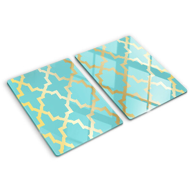 Snijplanken van glas Arabeskmotief in blauwe tinten