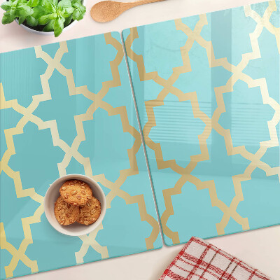 Szklana deska kuchenna Motyw arabeski w odcieniach błękitu