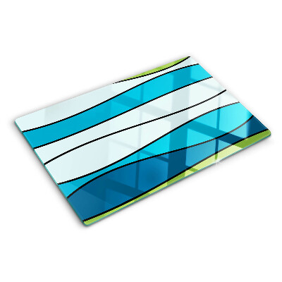 Szklana deska kuchenna Fale w odcieniach niebieskiego i zielonego