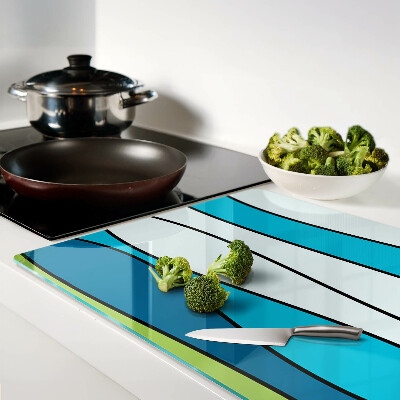 Snijplanken glas Golven in blauwe en groene tinten