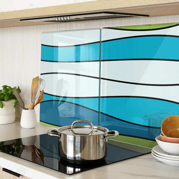 Szklana deska kuchenna Fale w odcieniach niebieskiego i zielonego