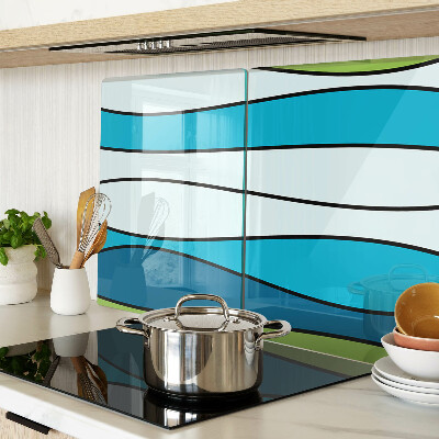 Snijplanken glas Golven in blauwe en groene tinten
