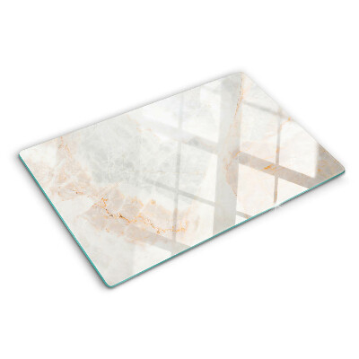 Deska kuchenna szklana Marmurowy wzór z złotymi żyłkami