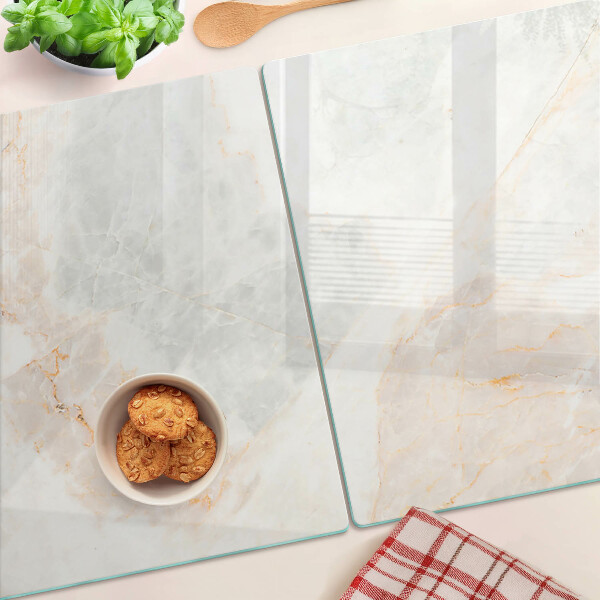 Deska kuchenna szklana Marmurowy wzór z złotymi żyłkami