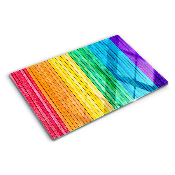 Glazen snijplanken Regenboogkleurige strepen