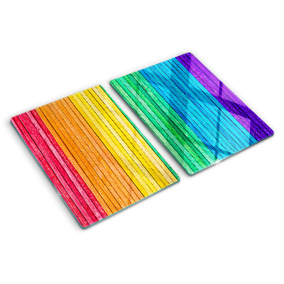 Glazen snijplanken Regenboogkleurige strepen