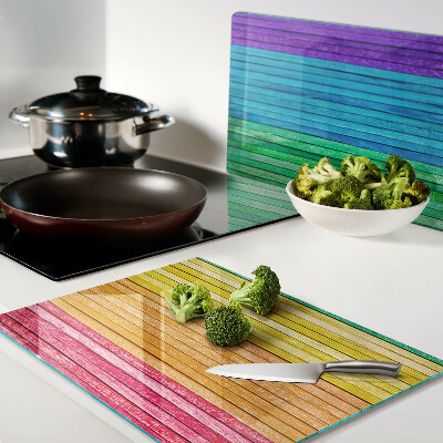 Szklana deska do krojenia Tęczowe paski kolorowe