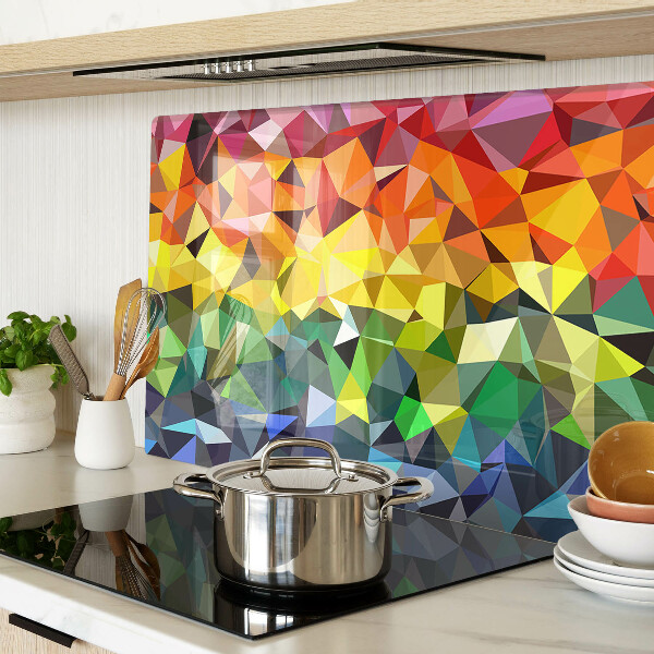 Szklana deska kuchenna Kolorowa mozaika trójkątów