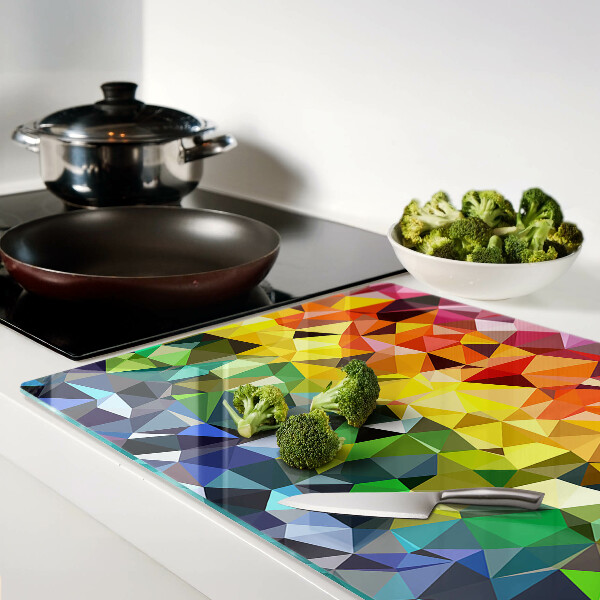 Szklana deska kuchenna Kolorowa mozaika trójkątów