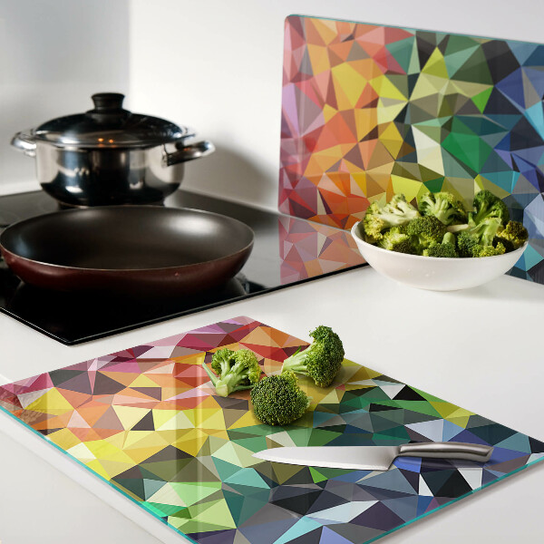 Szklana deska kuchenna Kolorowa mozaika trójkątów