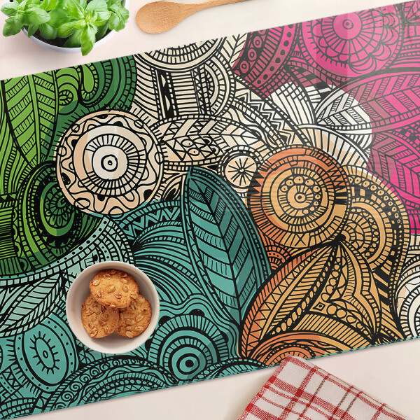 Glazen snijplanken Mandala-motief met kleurrijke patronen