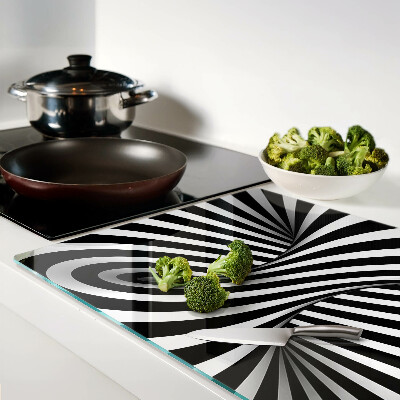 Deska kuchenna szklana Wzór spirali w czerni i bieli