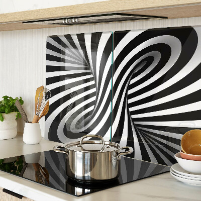 Deska kuchenna szklana Wzór spirali w czerni i bieli
