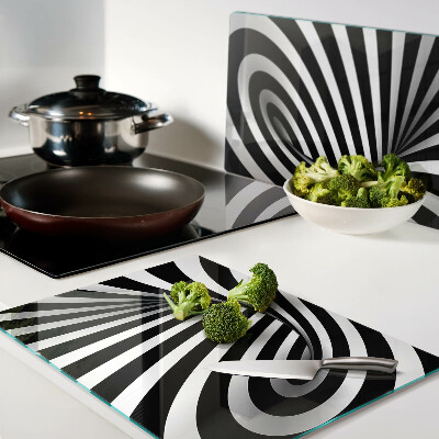 Deska kuchenna szklana Wzór spirali w czerni i bieli