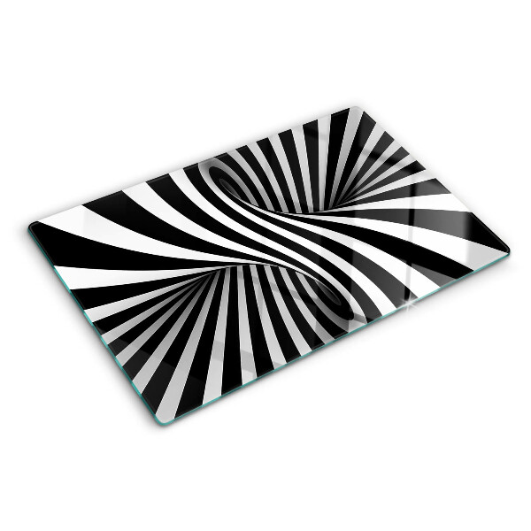 Szklana deska do krojenia Wzór spiralny w czerni i bieli