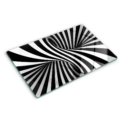 Szklana deska do krojenia Wzór spiralny w czerni i bieli