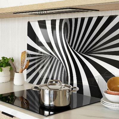 Szklana deska do krojenia Wzór spiralny w czerni i bieli