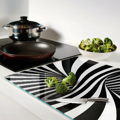 Szklana deska do krojenia Wzór spiralny w czerni i bieli