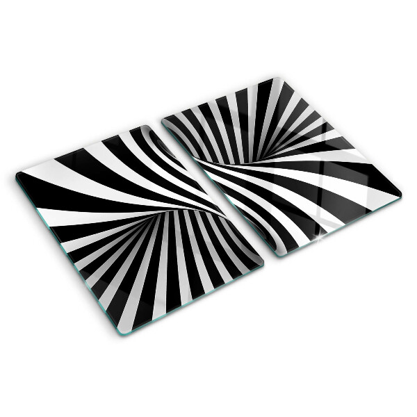 Szklana deska do krojenia Wzór spiralny w czerni i bieli