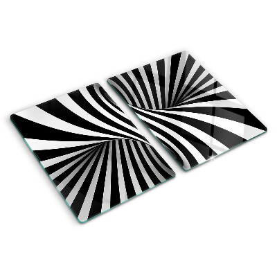 Szklana deska do krojenia Wzór spiralny w czerni i bieli