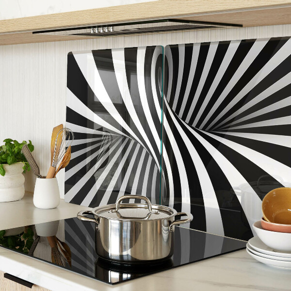 Szklana deska do krojenia Wzór spiralny w czerni i bieli