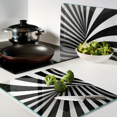 Szklana deska do krojenia Wzór spiralny w czerni i bieli