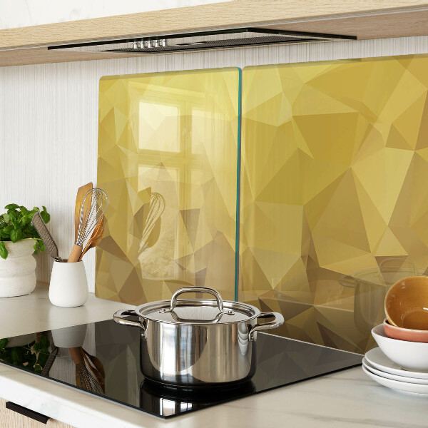Deska kuchenna szklana Geometria w odcieniach złota